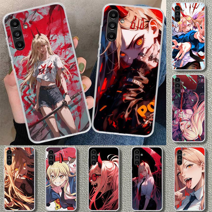 Chainsaw Mans Power Phone Case Cover for Samsung Galaxy A17 A16 A26 A36 A56 A57 A37 A15 A25 A35 A55 A14 A24 A34 A54 A13 A23 A33