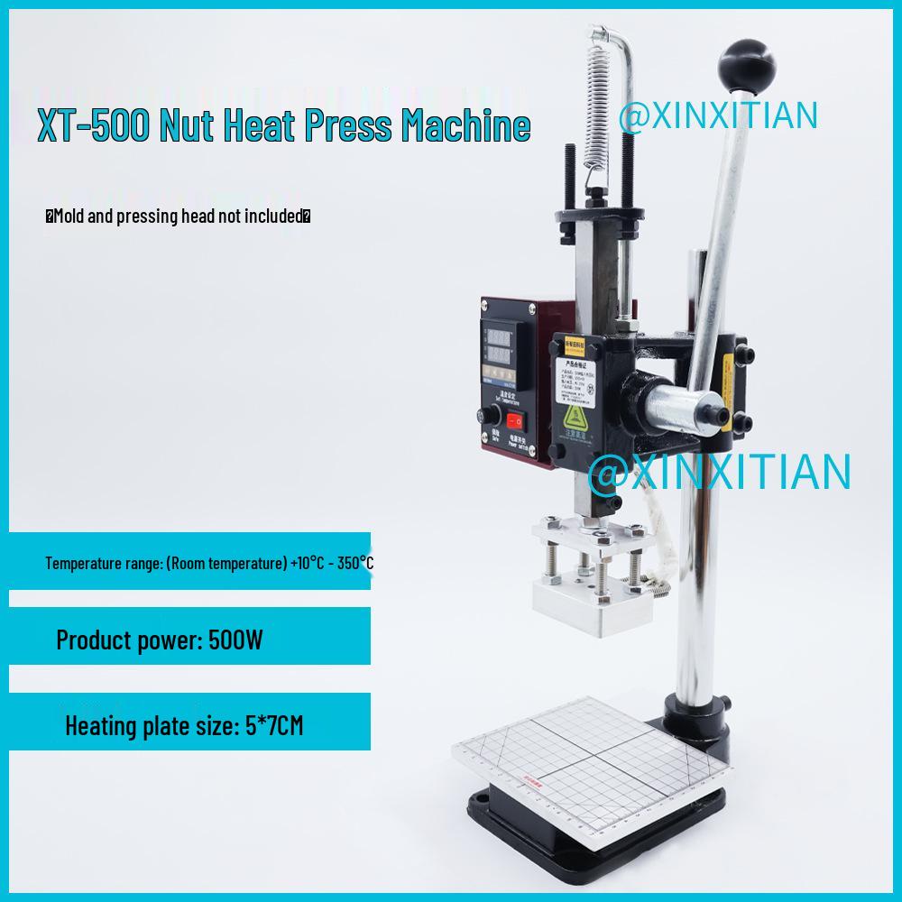500W Manual Down-Press Nut Implanter & Plastic Riveting Hot Stamping Machine with High-Power Electric Heater