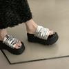 Thick-soled Sponge Cake Shoe Height-increasing Cool Slippers Female Summer Petite Versatile Beach Flip-flops