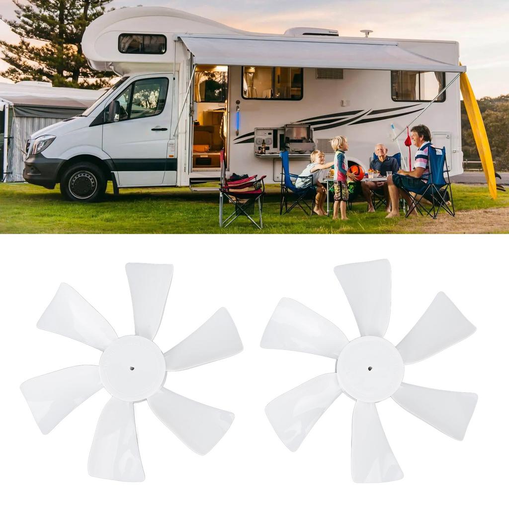 2pcs 6 Inch RV Vent Fan Blade High Efficiency RV Bathroom Roof Vent Fan Blade for Heng's White