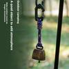 1pcs Outdoor Bear Bell Hiking Camping Loud Cast Iron Cowbell with Hand Braided Lanyard Anti-Lost Backpacking Keychain