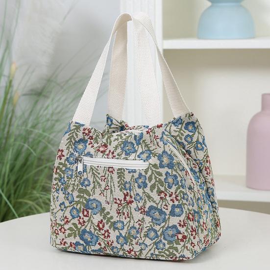 Waterproof Lunch Bag Stylish Floral Lunch Tote Portable Lunch Box Carrier for Women Commuting Picnic Camping