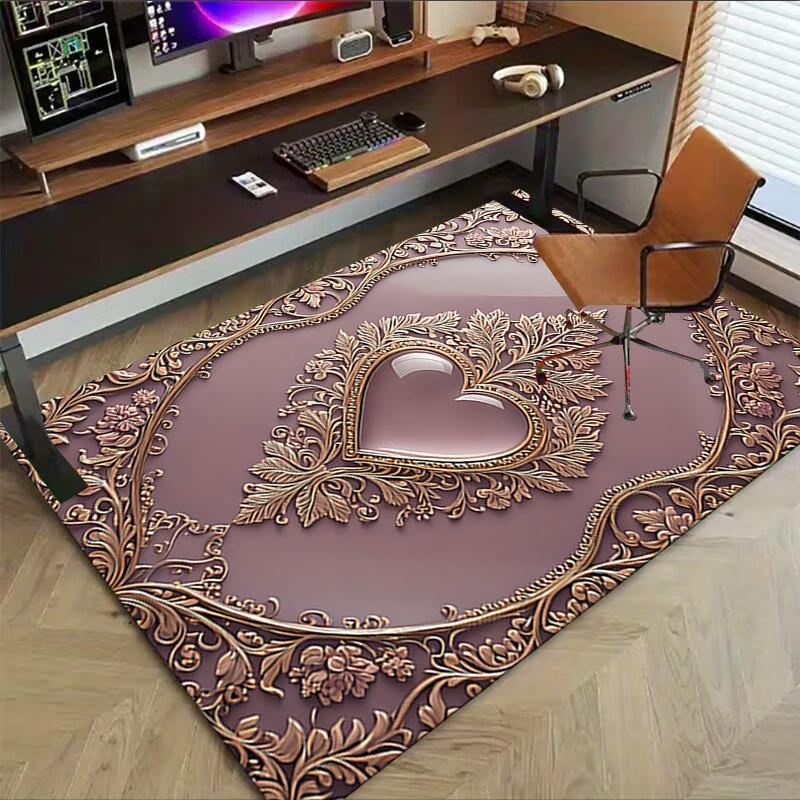 1PC Heart Pattern Extra Large Non Slip Floor carpet, Office, family, bedroom Large Area Rug Indoor Rugs, Vibrant Colors