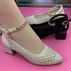 Shoes Versatile Dance Women's Shoes Summer Soft Sole Non-slip Mesh Hollowed Thick Heel Comfortable New Sandals Women