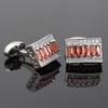 Creative Shiny Strip Zircon Tie Clip Alloy Vintage Cuff Links Classic Colorful Sleeve Button Men's Suit Accessory