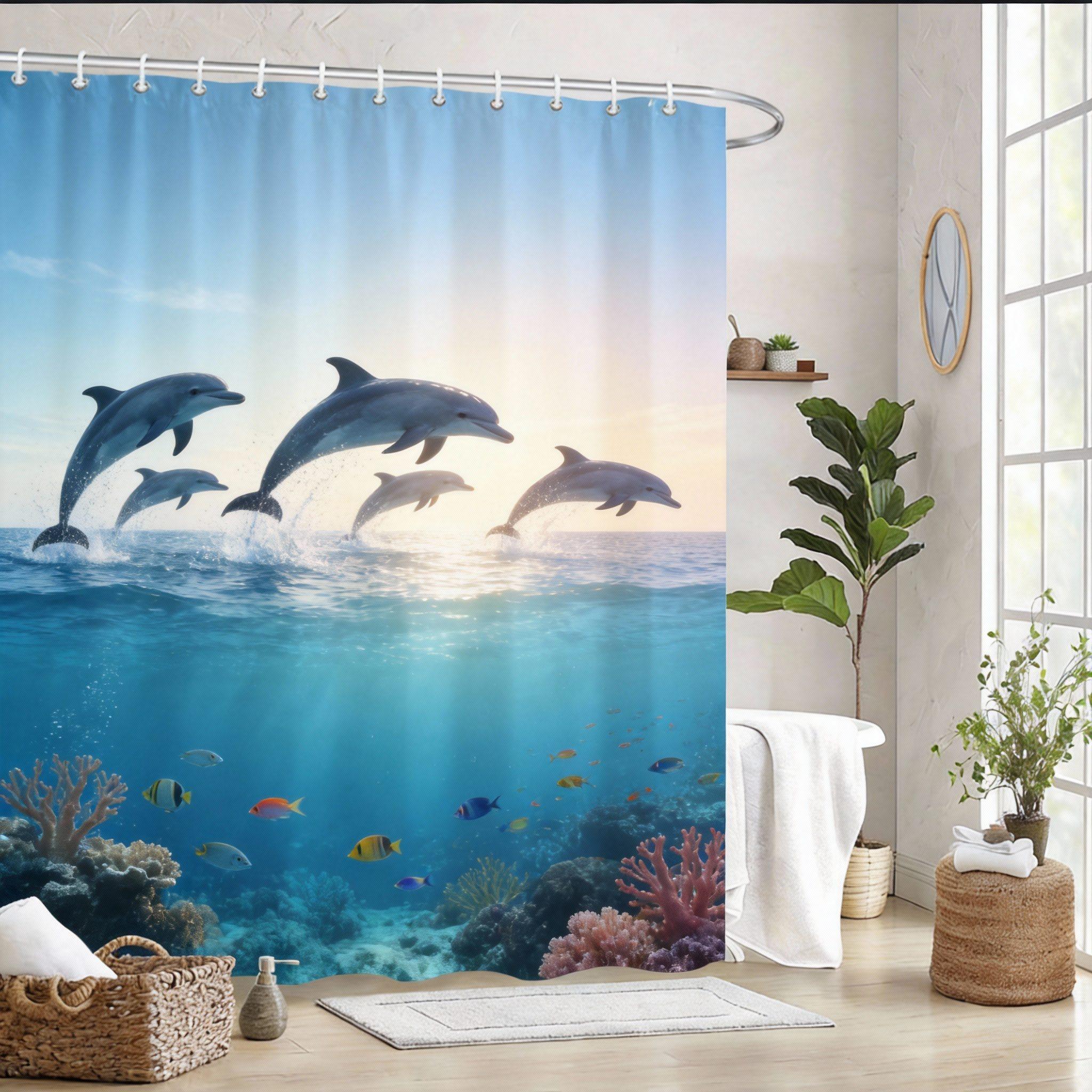 

Shark Shower Curtain 180X180Cm – Realistic Great White Underwater Scene, Ocean Lover Bathroom Decor Gift, 12 Hooks W60H190(CM)-1 Pcs
