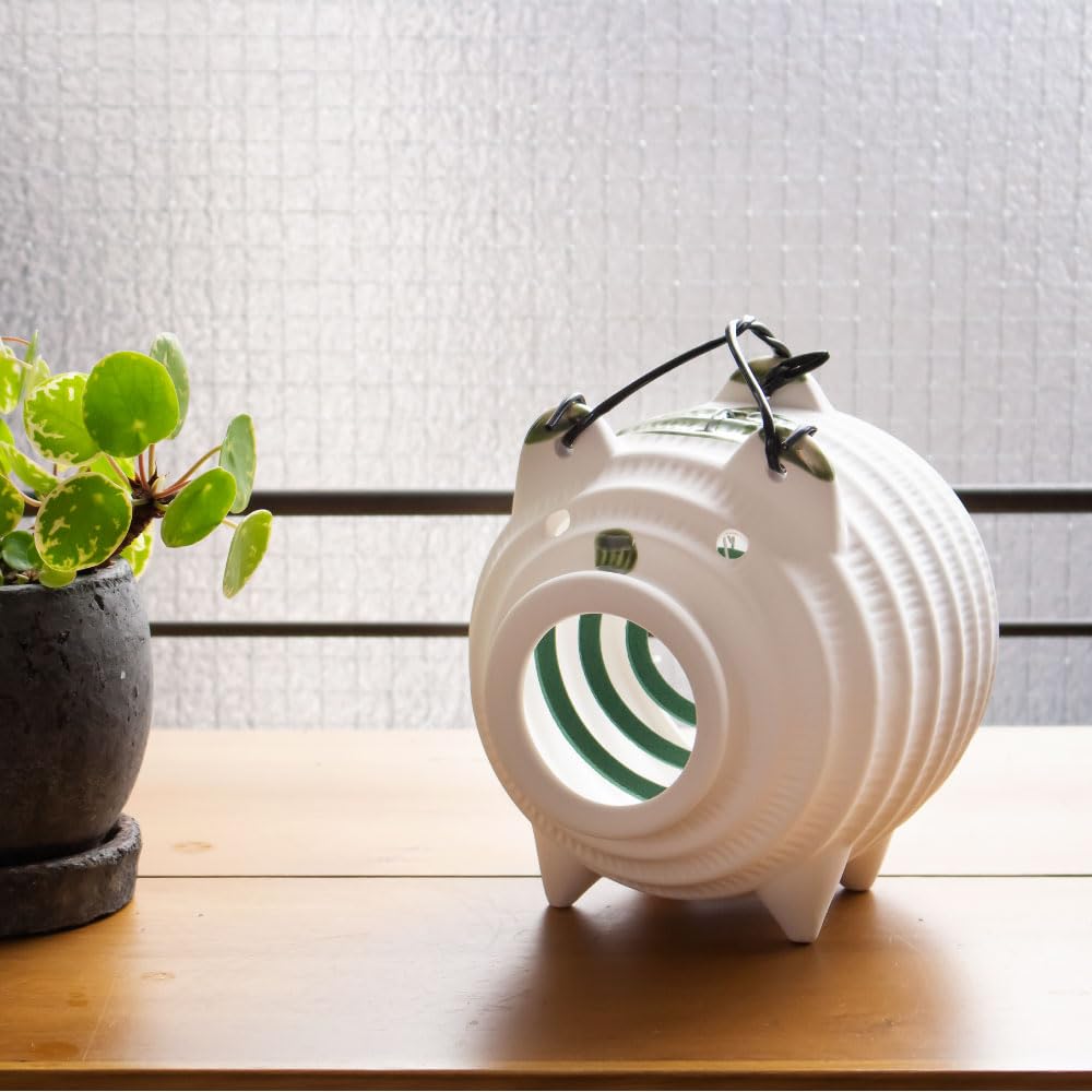 Banko Ware Mosquito Coil Holder White Width 14cm X Depth X Height 16cm Mosquito Coil Holder Made In Japan Pig Mosquito Coil Holder Ceramic &NE 13.5cm