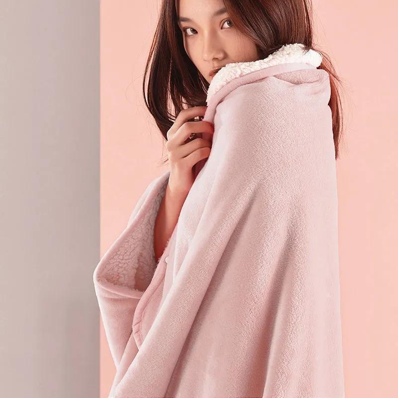 Winter Shawl Blanket Flannel Blanket Lamb Fleece Blanket Double Thick Coral Fleece Office Nap Blanket Small Blanket