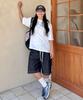 KNITTED (Unisex) Outstring Bermuda Denim Half Pants Black