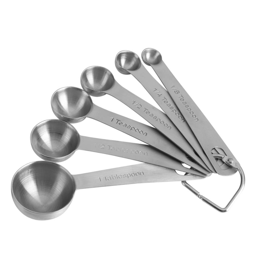 

Stainless Steel Measuring Spoons Set of 6 For Dry And Liquid Ingredients