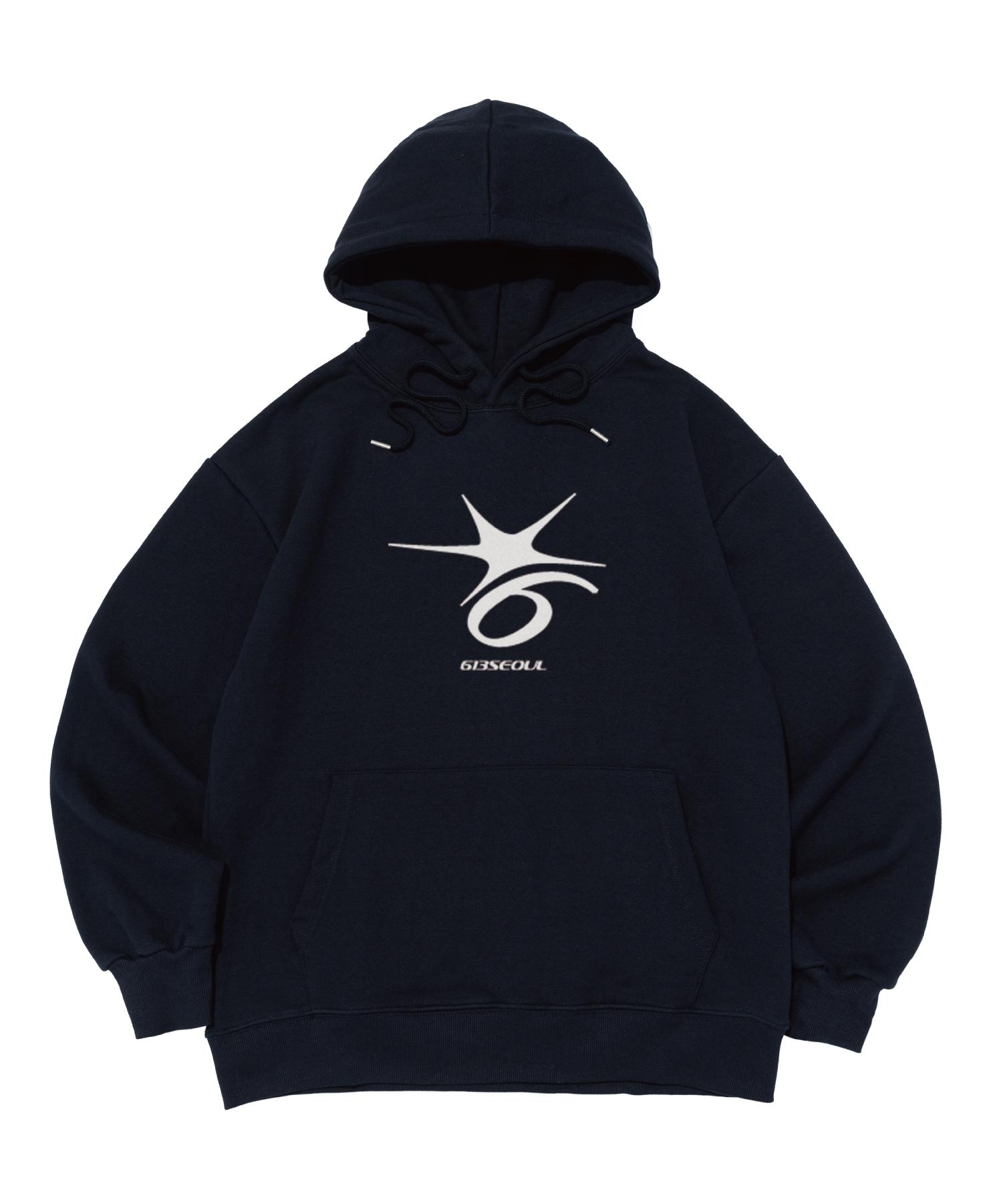 613 Seoul Crack Six Point Logo Hoodie (Navy) S (No Brushed Fabric)