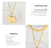 Double Layer Heart Pendant Titanium Necklace - Hip Hop Style, Non-fading Fashion Clavicle Chain for Women