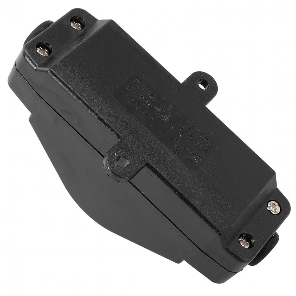 30A 220V IP65 Waterproof On/Off Inline Cord Switch with Indicator Black