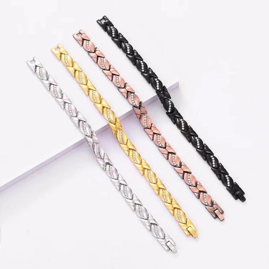 Yingqi Adjustable Antique Red Copper Diamond Magnetic Bangle Bracelet