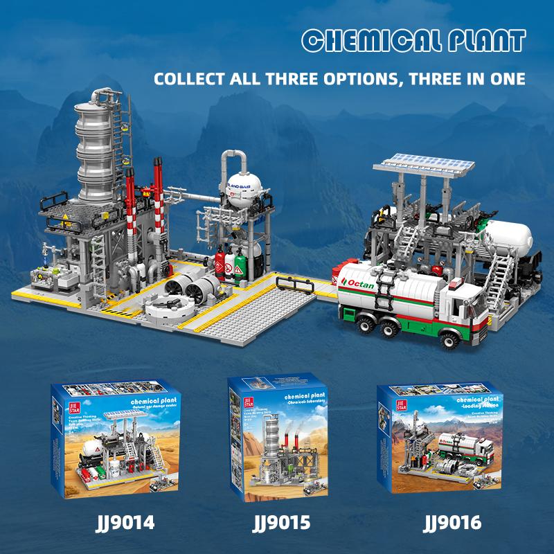Non-Toxic City Street View Building Blocks Natural Gas Storage Center Laboratory Transport Station 3 In 1 Assembly Model Bricks Kids Gifts