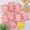 8Pcs/Set Dog Shape Cookie Cutters Plastic 3D Cartoon Pressable Biscuit Mold Cookie Stamp Kitchen Baking Pastry Bakeware Tool