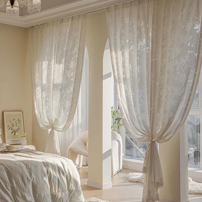 Geborduurde Transparante Gordijnen, Franse Stijl, Bloempatroon voor Woonkamer Slaapkamer, Huisdecoratie,
