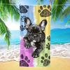 French Bulldog Paw 2D Beach Towel, Lightweight Soft Highly Absorbent for Beach Dog Lovers