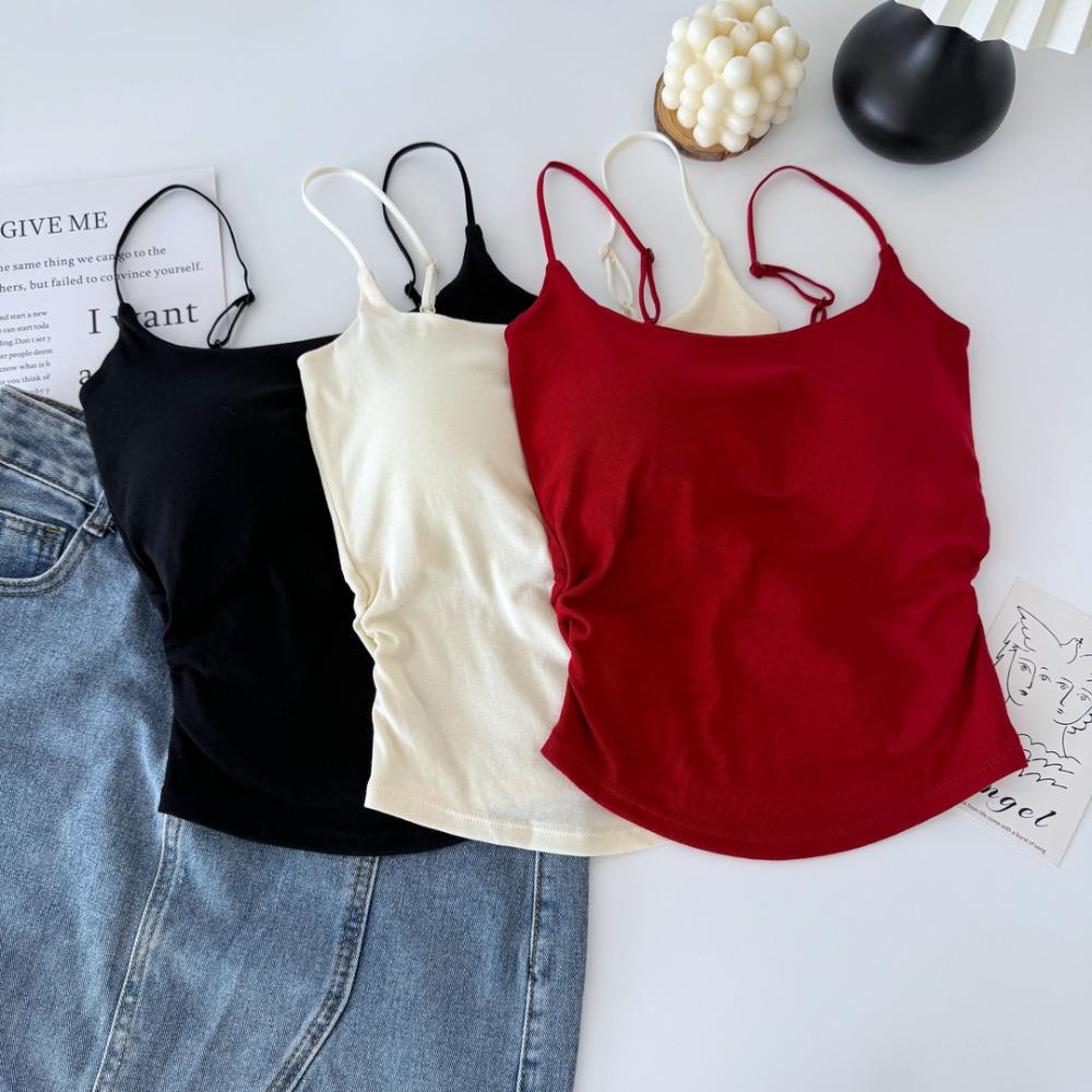 Chest Pad Tank Top Halter Crop Tops Women Summer Camis Backless Camisole Fashion Tube Lady Sleeveless Cropped Vest