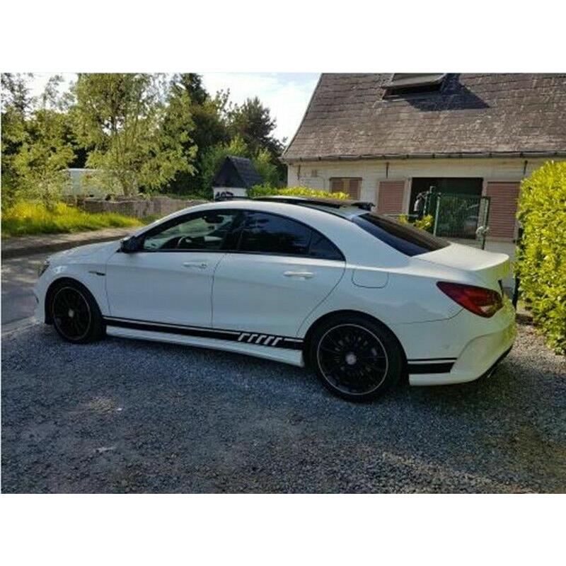 Neu 2x Car-Styling Seite Vinyl Aufkleber Streifen Schweller Grafik Aufkleber Glänzend Schwarz