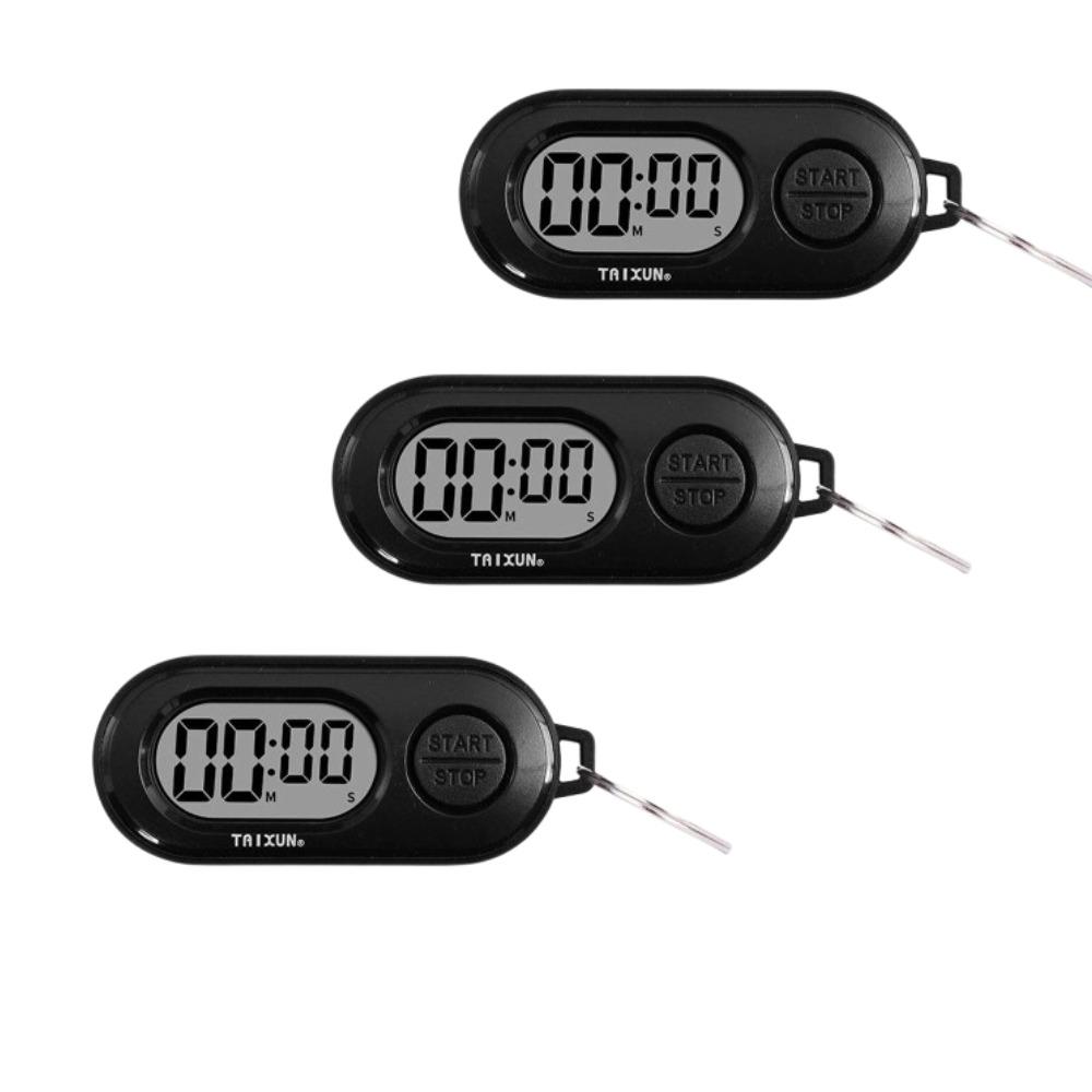 1/2/3 ks Digitálny stopky časovač kľúčenka, Malý LCD displej elektronické hodiny, Prenosný odpočítavací časovač príslušenstvo pre tašku kľúčenku