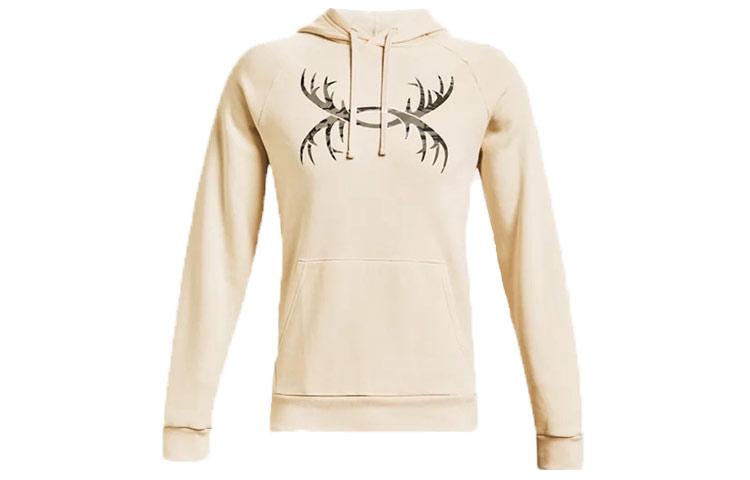 Under Armour Rival Sweatshirts Men s Ecru Hooded Thickened Other 1365679-110 L