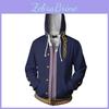 Sudadera con Capucha Cosplay de Jojo's Bizarre Adventure para Hombre, Chaqueta Elegante con Cremallera y Mangas Largas