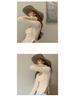 Women's Slim Fit Curved Hem Long Sleeve Square Neck T-Shirt