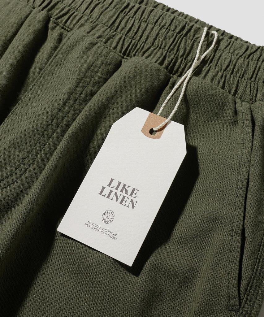 PERSTEP Cool Mix Linen-Like Straight Fit Long Pants Khaki Khlp4702