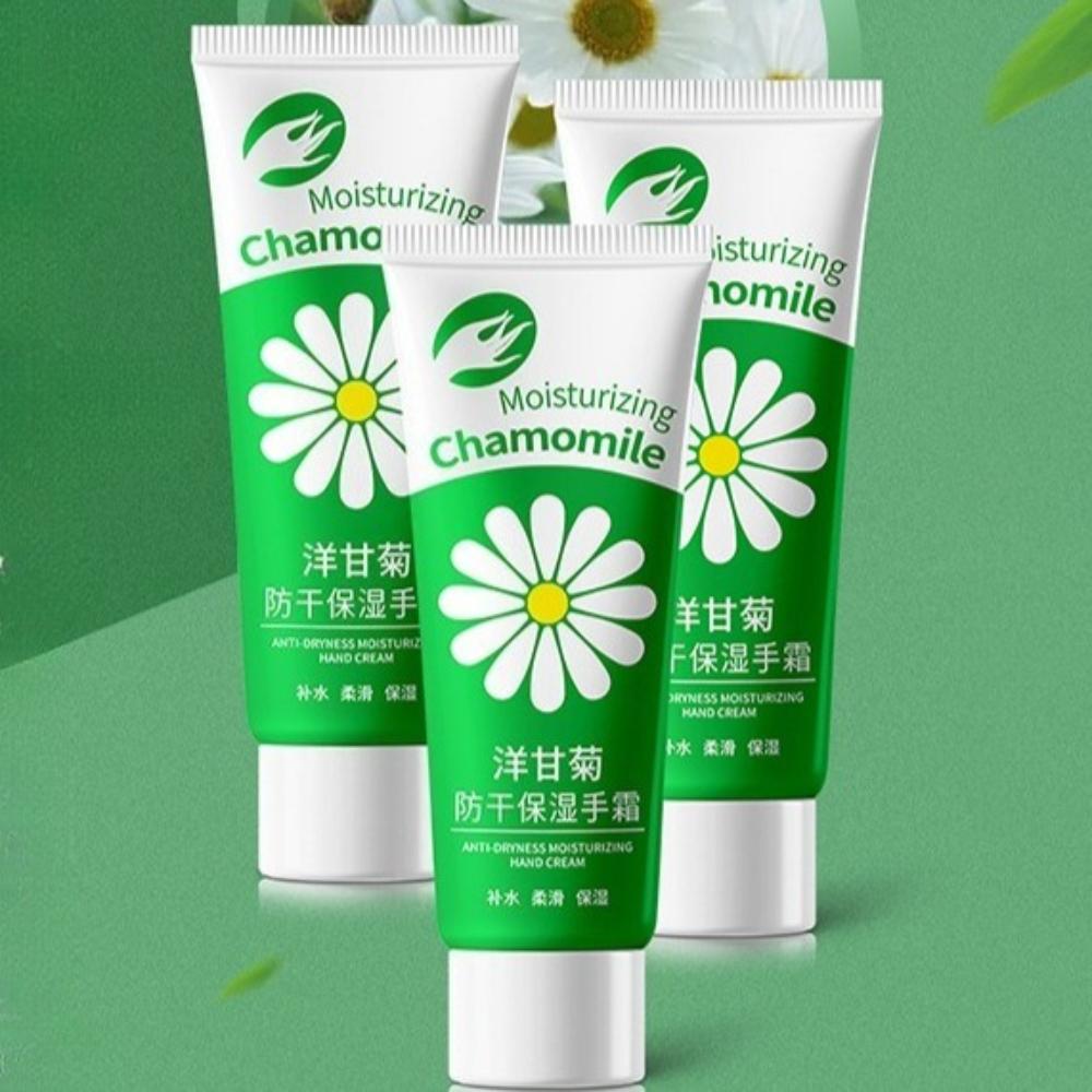 3Pcs Chamomile Moisturizing Hand Cream Set 50g Each, Anti Dry Hydrating Lotion Soften Rough Skin Portable Daily Hand Care Kit 50g*3