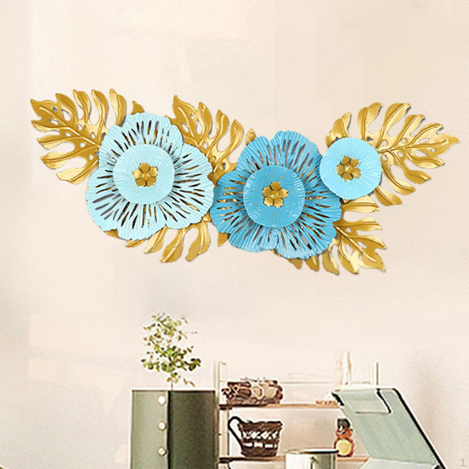 

Цветочный металлический настенный декор из железа креативный современный орнамент для домашнего кафе Blue