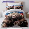 Bear Pattern Bedding Set Quilt Cover Pillowcase Home Decor Gift (1 * duvet cover + 2 * pillowcase, without core)