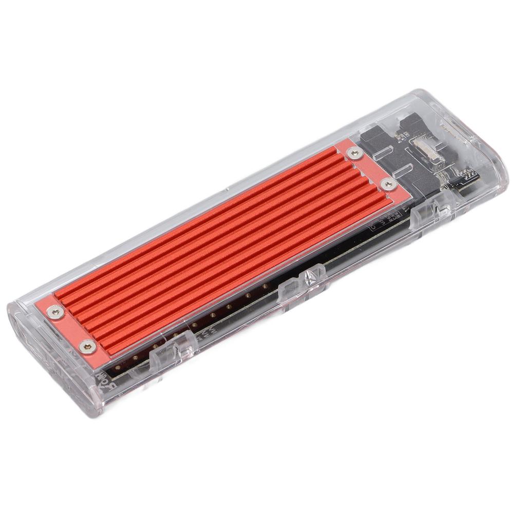 External Hard Drive Adapter 10Gbps Transparent NVME M.2 to Type C USB3.1 Gen2 Converter Case (Not Inclube Hard Disk)