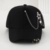 Baseball Cap Hat Metal Ring Chain Star Spring Summer Autumn Punk Hip Hop Rock Adjustable Unisex Men Women Outdoor Casual Cotton