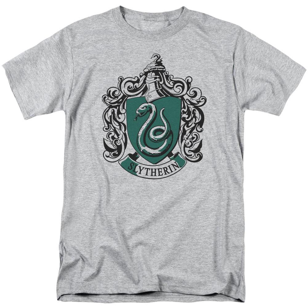 Men s Harry Potter Slytherin Crest T-shirt Small Athletic Heather 3XL