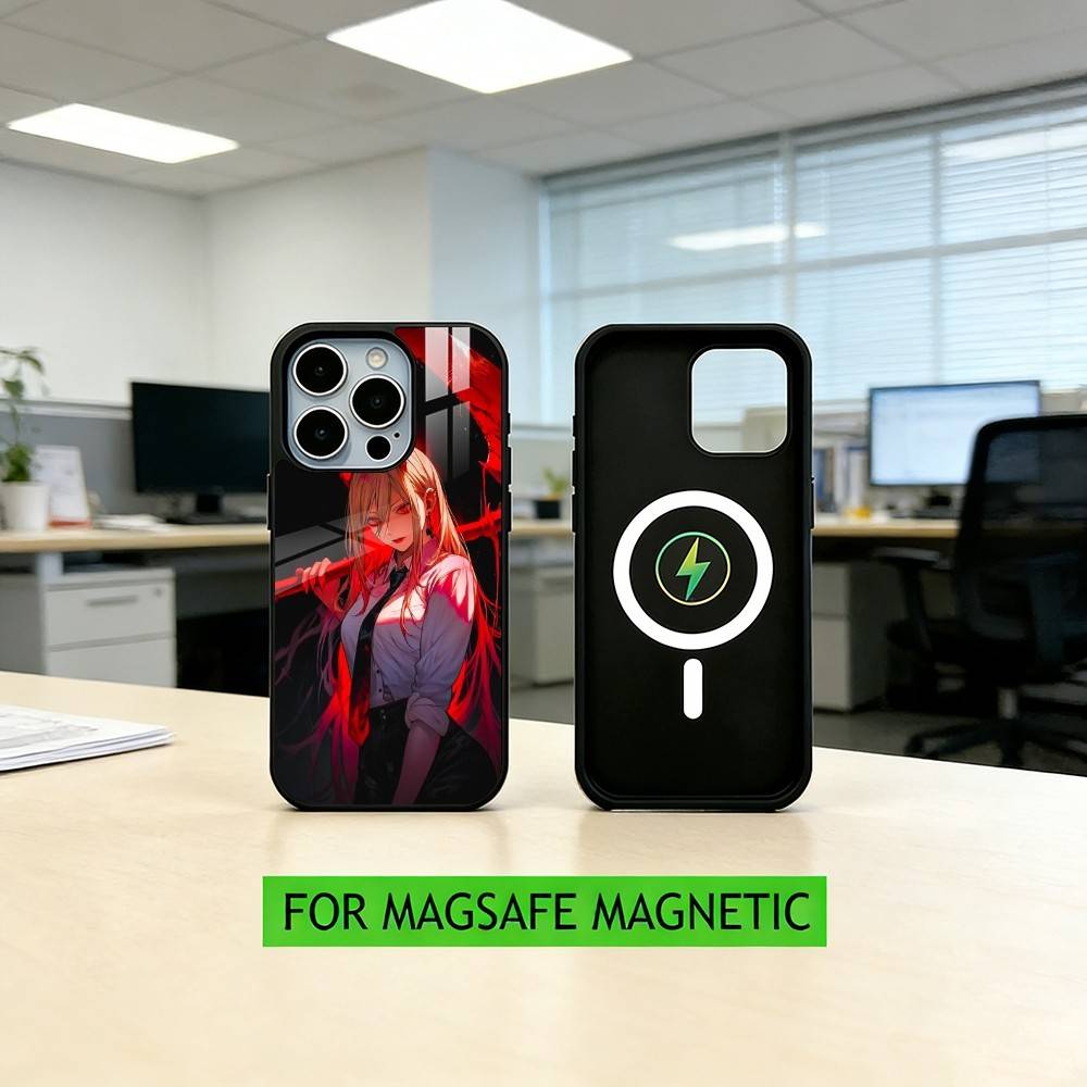 Chainsaw-w Man P-Power  Phone Case For iPhone17,16,15,14,13,12,11 Plus,Pro Magnetic For Magsafe Wireless Charging