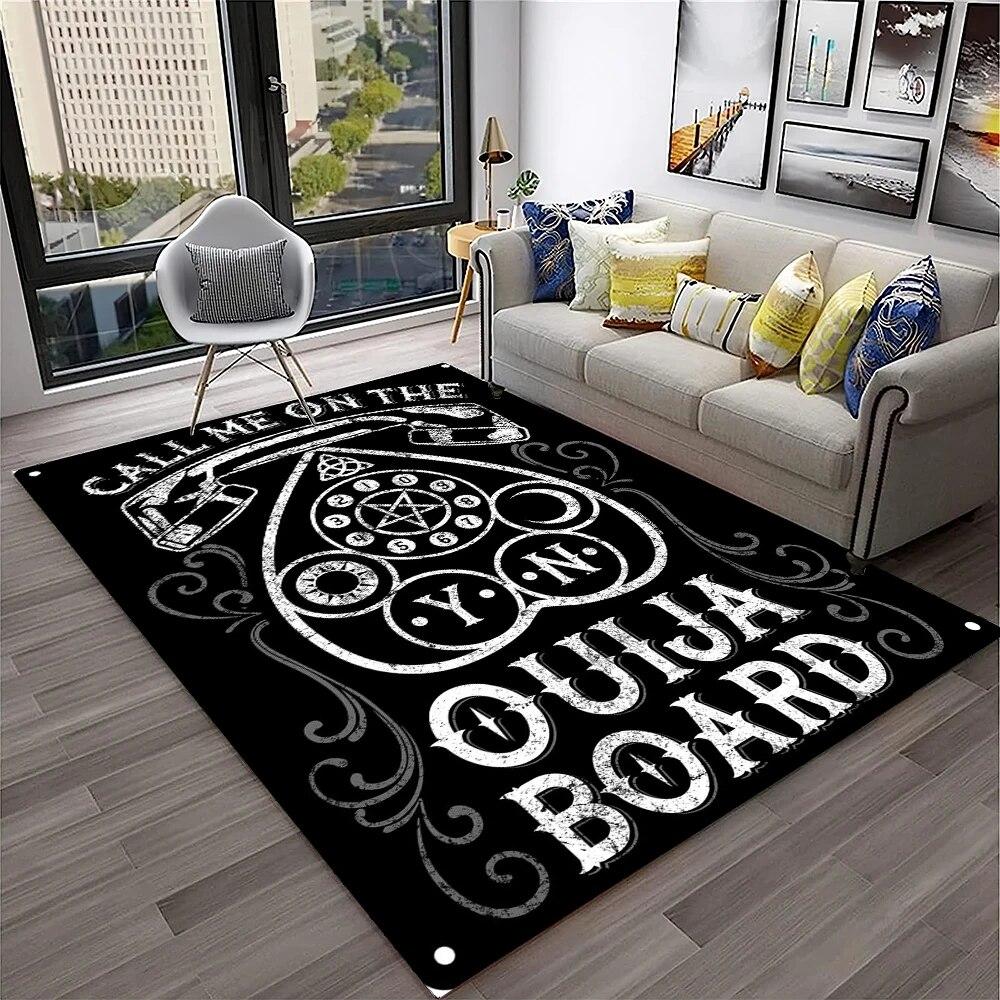 Horror Witchcraft Ouija Tarot Gothic Carpet Rug for Home Living Room Bedroom Sofa Doormat Decor,Kid Area Rug Non-slip Floor Mat