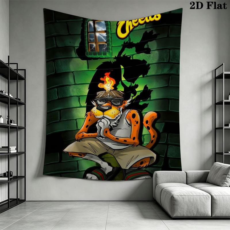 Chester Cheetah Wall Tapestry Aesthetic Wall Hanging Printed Fabric Blanket Decorative Tapestries for Bedroom Living Room Home Decor