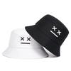 Unisex Xx Smiling Face Embroidery Personality Bucket Hats Fishermen Caps Outdoor Casual Cap Sunscreen Hat