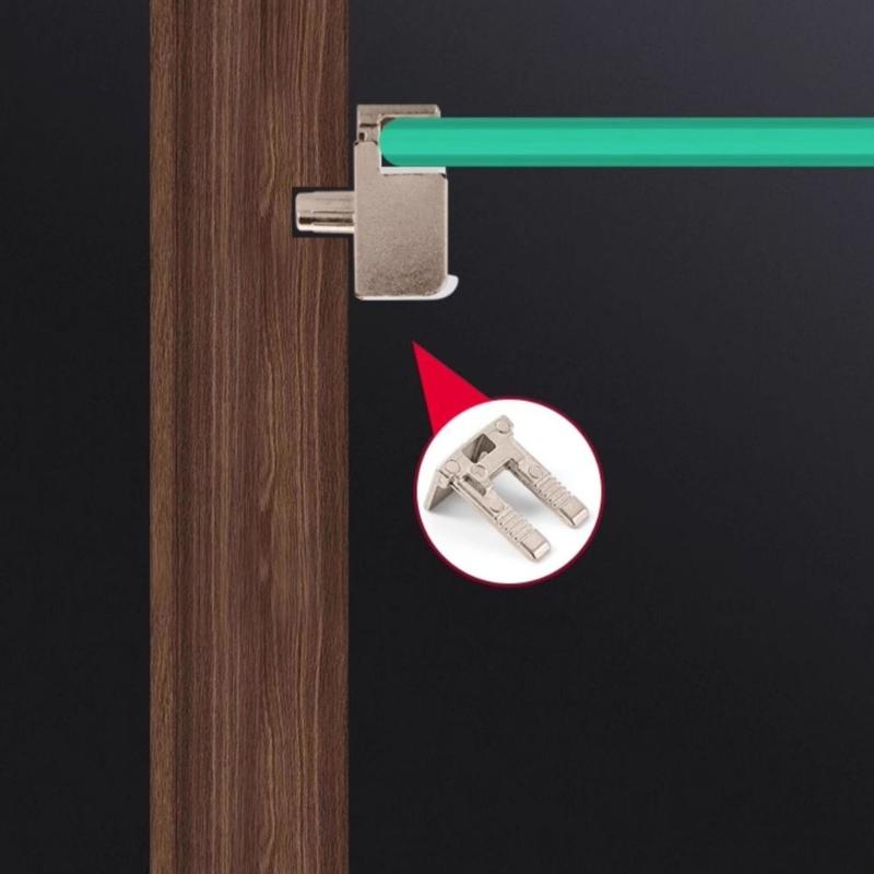 4 Stück Mehrzweck-Verstellbare Glas-Klemmenhalter für Vitrinen Schränke und Paneele aus robusten Zinklegierungs-Materialien