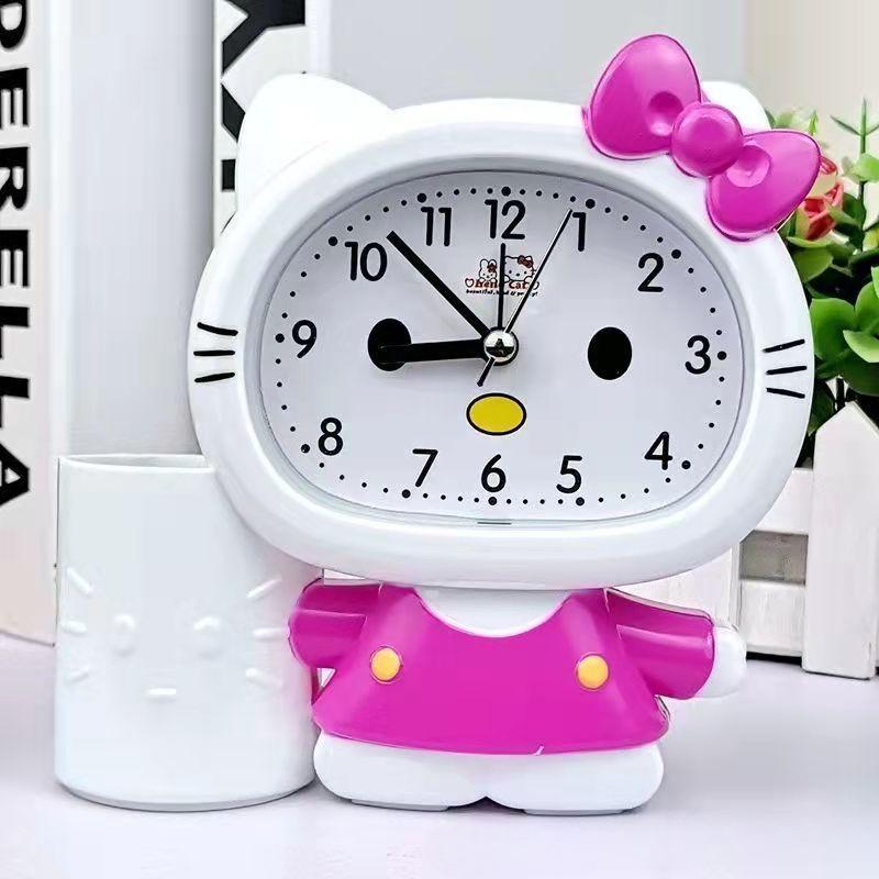 Alarm Clock Innovative Creative Male and Female Students Pen Holder Bee Alarm Clock Head Bedside Children Cartoon Stylish Cute Fashionable Clock Watch