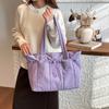 Large Capacity Nylon Tote Bag for Women Lightweight Shopping Shoulder Bag with Multiple Pockets and Zipper Closure for Daily Use