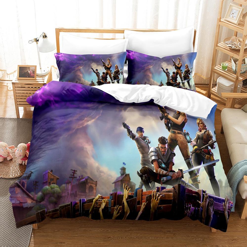 Game Duvet Cover Pillowcase Bedding Set F-Fortnites Adult Boy Girl Bedroom Decoration Children Single Double Large Size