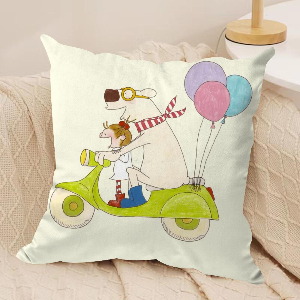 C-Coco and Wondrous Gang Cushion Cover Silky Short Plush Double-Sided Printed Pillow Case for Sofa All Seasons Home Decor Gift