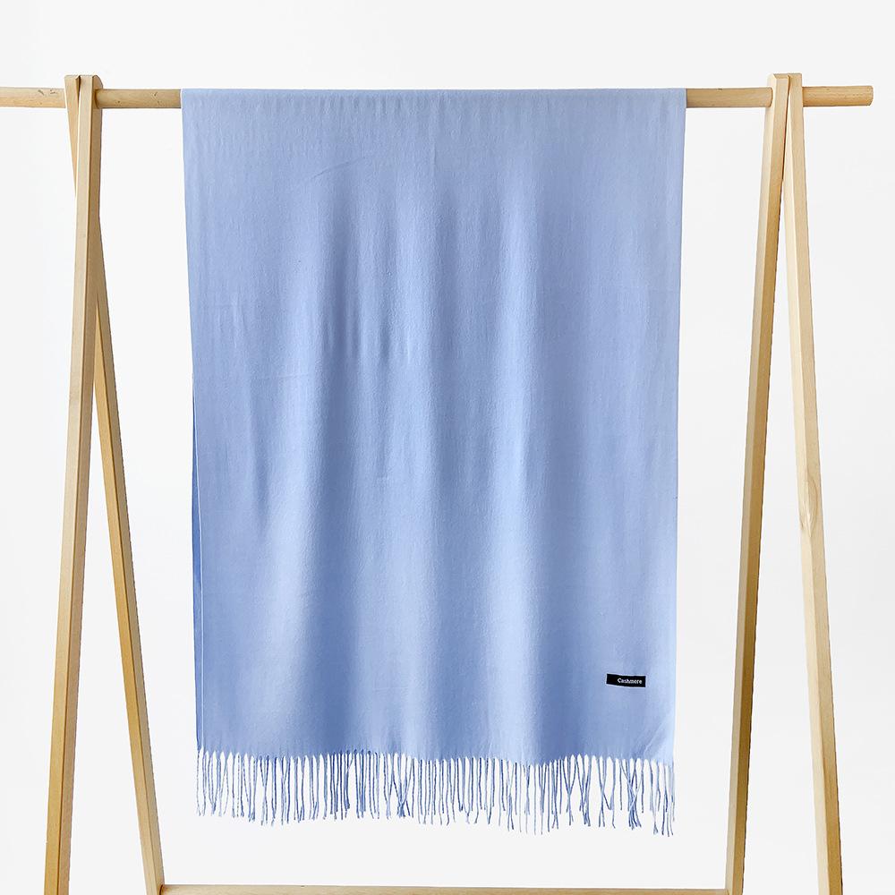 Autumn and winter scarf women's monochrome sheep sticky imitation cashmere scarf warm shawl versatile fringed scarf shawl