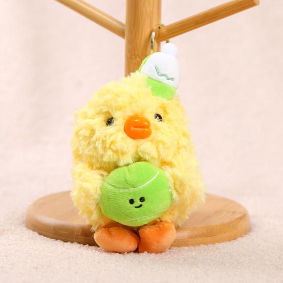 Baseball Duck Keychain Couples Plush Toy for Bags Backpacks Soft Stuffed Animal Keyring