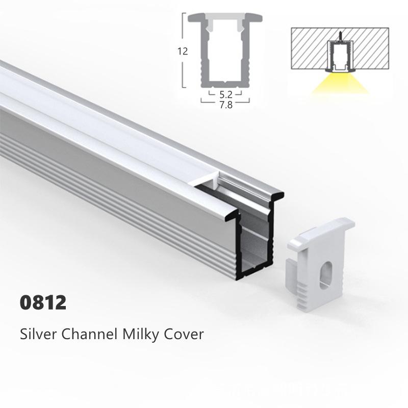 0.5m U/W Style LED Aluminum Profile Black Silver Channel Holder PC Cover Bar Lamp For Cabinet Closet Decor Linear Strip Light