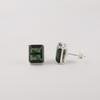 Green Tourmaline Gemstone 925 Sterling Silver Handcrafted Jewelry Wedding Stud Earrings 0.4" For Her EE-179-11