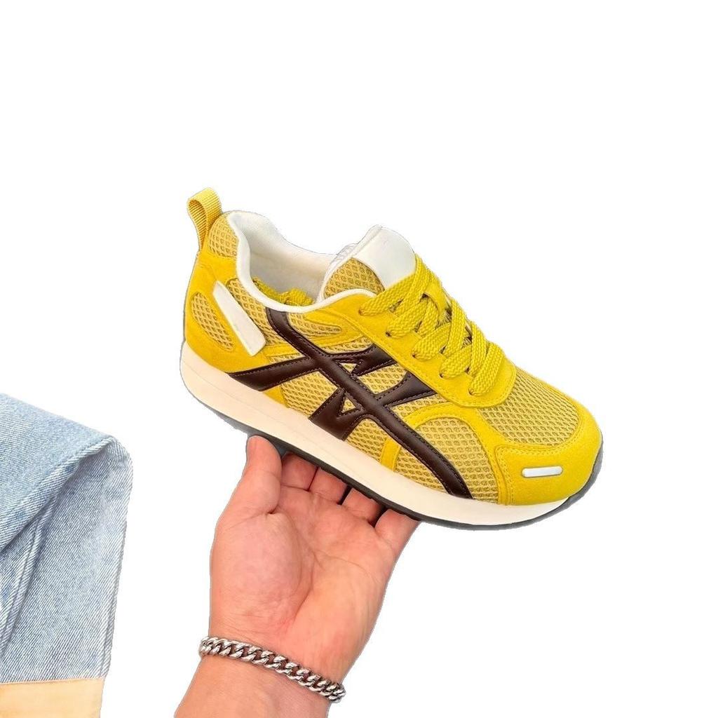 2025 Spring Forrest Gump Shoes Women's New Versatile Casual Mesh Breathable Round Head Showing Feet Small Thick-soled Jogging Sneakers