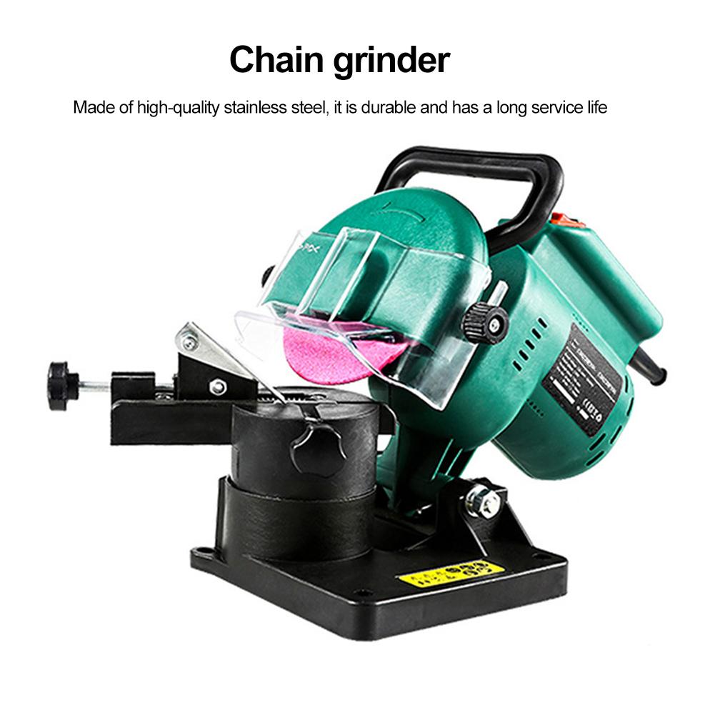 220W Power Chainsaw Sharpener Portable Chainsaw Blade Sharpener 100mm Angle Adjustable 8500RPM for Grinding Chains Garden Tool